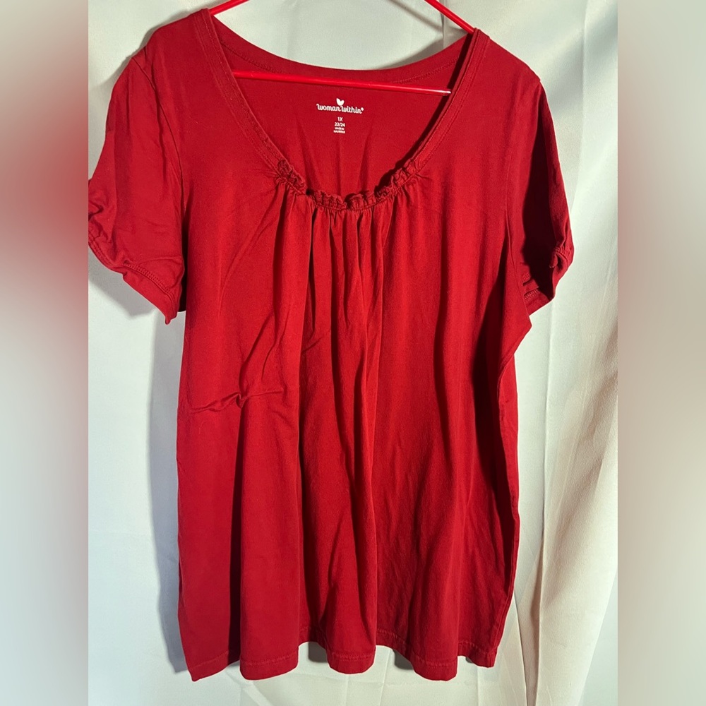 Woman Within shirt - 1X - red